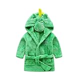 （オチェーンタ）ふわもこ ルームウェア ロング丈 部屋着 前開き 冬 セレブ気分 防寒 吸水 防臭 もこもこ可愛い 子供用　ボーイズ　ガールズ恐竜　90CM