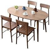 エムール ウォールナット 突き板 ダイニング5点セット （丸テーブル ダイニングチェア4脚）