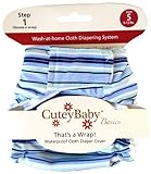 CuteyBaby That's a Wrap Diaper Cover, Blue Stripes, Large by CuteyBaby