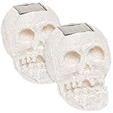 (2 Pack) SKULLar Translucent Solar LED Outdoor Skull Fright Light (White) [並行輸入品]
