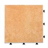 ジョイントタイル 陶器製 ベランダ 庭 タイル 屋外用 バルコニー マット 〔10枚セット・幅31cm〕 Aテラコッタ