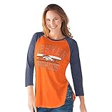 NFL Women 's Hangtimeアンティークロゴ3 / 4 Sleeve Tee ( Large , Denver Broncos )