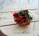 ~Coco Heart~ X'mas 　ミニレッドボックスピック　  (クリスマス・リース・プリザ・ドライフラワー）