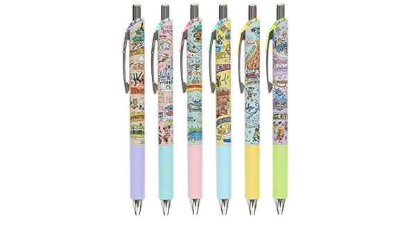 ディズニー ボールペン イラスト レトロ キャラクター パーク乗り物 ゲルインキ