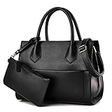 MyMode レディーズ クラッチバッグ ショルダーバッグ ハンドバッグ 財布2way 2点セット 高品質PUレザー 通勤 ブラック