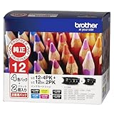 ブラザー:インクカートリッジ　4色（シアン・マゼンタ・イエロー・黒）パック＋黒2個　LC12－4PK＋LC12BK－2PK　1箱（6個） 3251560