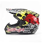 DGF ヘルメット四季オートバイオフロードヘルメット男性と女性バッテリーカーマウンテンバイクフルヘルメットDHダウンヒルレッドバイザーセキュリティ (サイズ さいず : S s)