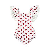 Tovadoo ベビー　ロンパース　ノースリーブ　水玉　レッド　コットンブレンド　可愛い　ファッション　爽やか　夏休み　海遊び　遊園地　リゾート　旅行　室内　出産祝い　新生児　女の子