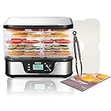 BelleLife フードドライヤー レシピ付 新しいアップグレード 食品乾燥機 野菜乾燥機 電気食品脱水機 5層大容量 35℃から75℃までの温度設定 1時間~24の時間設定 タイマー付き 無添加おやつ ドライフードメーカー 家庭用 黑