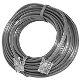 AMZER 15 Feet Telephone Line Extension Cord Heavy Duty 4 Conductor Cable - Satin Grey [並行輸入品]
