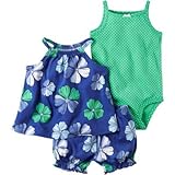 Carter's(カーターズ) 3ピースボディスーツ&ダイパーカバーセット グリーン 上下セット 3ヶ月【並行輸入】