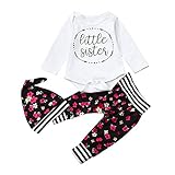 (プタス)Putars ベビー服 子供服 上下セット ロンパース 女の子 長袖 花柄 little sister可愛い 秋 冬 新生児 歩行服 出産お祝い 記念日 プレゼント 0-18ヶ月