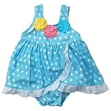 盛夏SWIMMING WEAR(スイミングウエア) 2WAY女児花飾りドット柄スイムワンピース 95cm/S NO.C-4866223