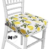 Taeku 食事 クッション, こども取り外し可能 座布団 椅子用 ダイニング チェアクッションキッズ用 ウォッシャブル 厚い チェア シート パッド マット (イェロー)