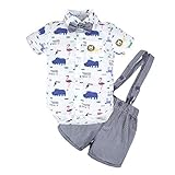 (ビッグエレファント) Big Elephant　ベビー服　上下2点セット　半袖　男の子　おしゃれ　普段着　3-6ヶ月　U43