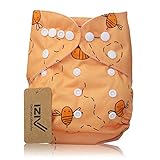 iZiv新生児1厚いおむつ付きオーガニック幼児防水/調整/再利用可能/洗えるポケット布おむつのフィット赤ちゃん0.5-3歳（蜂）