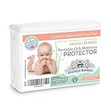 Brooklyn Bamboo Softest Organic #1 Portable Crib Mattress Pad Protector Quilted Deep Skirt Hypoaller