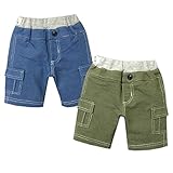 ベビー服 男の子 ハーフ パンツ ボトム 裏毛 無地 カーゴポケット ウエストゴム 男児 ベビー (2.カーキ/80cm)