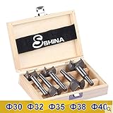 SHINA 　木工用ボアビット5本セット　木工ドリル　 穴あけ 　ドリルビットセット　タングステンカーバイド　面取り　彫刻　プロフェッショナルレベル (KKQ-P30-40)