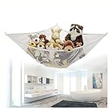 Kuke おもち 収納用 ハンモック White ホワイト 人形・帽子・ボール ぬいぐるみ 収納ネット 部屋 室内用 収納ネット スッキリ清潔に ネット 吊り下げ型 子供部屋・保育園用 size S 