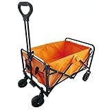 アウトドアワゴン 大容量65L 耐荷重80kg キャリーカート 折りたたみ 4輪 頑丈 軽量 キャンプ BBQ バーベキュー レジャー 買い物 ガーデニング 子供 キャリーワゴン アウトドア アウトドアキャリー コンパクト ワゴン カート 台車 折り畳み オレンジ