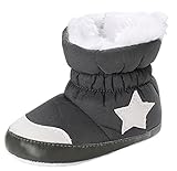 (ラボーグ)La Vogue ベビーシューズ 子供 ブーツ キッズ ファーストシューズ 男の子 女の子 ルームシューズ 赤ちゃん 新生児 歩行練習 防寒 可愛い グレー 12cm