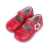 SSJH ベビーシューズ 子供シューズ キッズ靴 女の子 ガールズ お花 本革 耐磨 軽量 滑り止め 可愛 素敵 おしゃれ 夏 通園 通学 七五三 結婚式 発表会 お出かけ レッド ブラック
