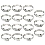 Kimlonton15個 セット◆ 強力 ホースバンド◆ ホースクランプ◆ 高品質ステンレス製ねじハウジング◆ 締付径21~44mm