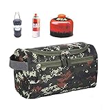 Tumecos バーナー収納バッグ CB缶 OD缶 小型 キャリーケース アウトドア ガスボンベ ストレージ ポーチ キャンプ LED ランタン コンロ アクセサリー ハンドバッグ 迷彩2