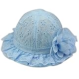 （サクララ）Sakulala ベビー 赤ちゃん 日焼け 日よけ 帽子 キャップ 子ども 子供 日差し UV コットン 綿 通気性 つば 付き 女の子 お出かけ 紫外線 防止 (ブルー)