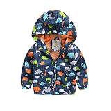timall冬Baby Boy長袖動物印刷ジッパーフード付きトップスジャケット カラー: ブルー