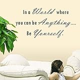 Pop Decors WL-0045-Vb Inspirational Quote Wall Decal in A World Where You Can Be Anything [並行輸入品]