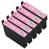 エプソン用 IC50インク ICLM50互換インク ライトマゼンタ 5本セット 増量版 最新ICチップ付き 残量表示可能 IC6CL50インクカートリッジ 対応機種:EP-301 EP-302 EP-4004 EP-702A EP-703A EP-704A EP-705A EP-774A EP-801A EP-802A EP-803A 対応