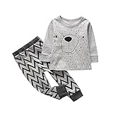 Tovadoo 子供服 男の子 トップス+ズボン 長袖 秋冬 動物シリーズ 熊 可愛い 通学 部屋着 1-5歳