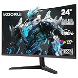 KOORUI 24E6CA ゲーミングモニター 24インチ 湾曲 180Hz 1ms フルHD Adaptive Sync対応