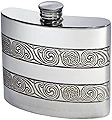 Wentworth Pewter- Celtic Kells Pewter Kidney Flask,Hip Flask, Spirit Flask, 6oz capacity