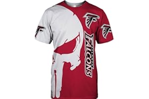 NFL メンズ レディース 半袖 Tシャツ 夏 プリント トップス アトランタファルコンズ フットボール トレーニング ジャージ ラウンドネック カジュアル トップス