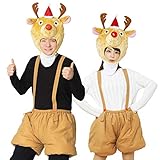 クリアストーン(Clearstone) コスプレ クリスマス かぶりもの コミカルトナカイかぶりもの ユニセックス ブラウン