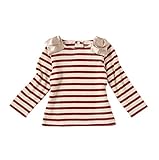 D.fesense リボン付きボーダーT レッド 110cm AP823413711