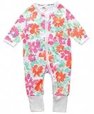 Plus Nao(プラスナオ) ベビー服 ジップアップ カバーオール ロンパース 足つき 長袖 長ズボン 前開き 花柄 フラワー 鳥 バード パイピング 90 2128