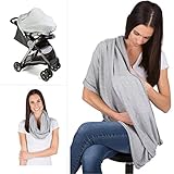 Breastfeeding Infinity Scarf & Nursing Cover by Mary B. Premium Soft Cotton, Grey. by Mary B