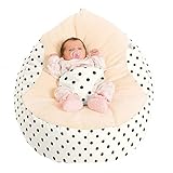 Rucomfy Luxury Cuddle Soft Polka Dot Gaga Baby Bean Bags (Cream) by RUComfy