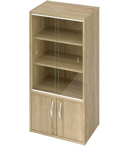 ガラス棚　収納棚　本棚　食器棚　木製　幅120㎝ 61UbrZvtAQL._AC_UF350,