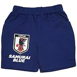 【本体綿100％】2018年 夏物 サッカー日本代表 ３分丈パンツ オフィシャルライセンスグッズ ブルー◇90cm