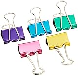 Medium Binder Clips 1" 5/Pkg-Assorted Colors (並行輸入品)