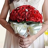 SUND　造花　バラ ローズ シルクフラワー　インテリア 雑貨　DIY　手作り 花嫁手持つ 可愛いカラバリ 高品質　造花　枯れない　結婚式　誕生日　発表会　入学式　卒業式　適用　選べる3色　レッド