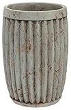 Boston International Cement Ribbed Vase, 7-Inch [並行輸入品]