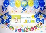 A001★BLUE風船セット■お誕生日を飾りましょ♪【 写真+名前入り 横断幕♪】誕生日横断幕　パーティー装飾用品　★横断幕＋バルーン装飾SET★　誕生日　飾り付け...