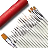 18個ミニチュアペイントブラシ、afantti詳細Paintbrushesペイントキットセット