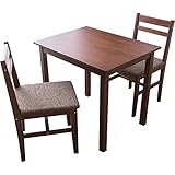 アイリスプラザ ダイニングテーブルセット3点セットニコル NCL80TBL3SWN ウォールナット×ブラウン テーブル:幅約80×奥行約60×高さ約70、チェア:幅約42×奥行約47×高さ約80 (座